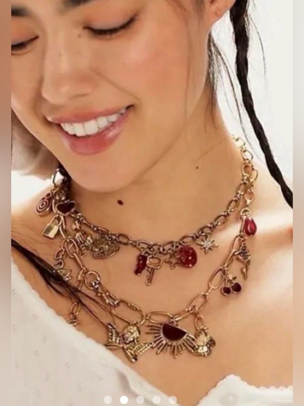 Free People Maxamillion Love Shop Charm Necklace